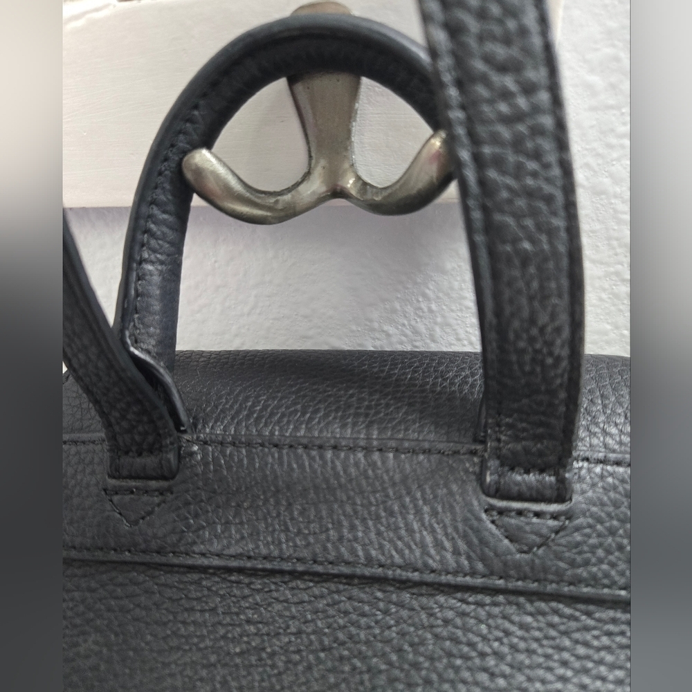 Tory Burch Mcgraw Black Leather Backpack with Tassel - Picture 10 of 16